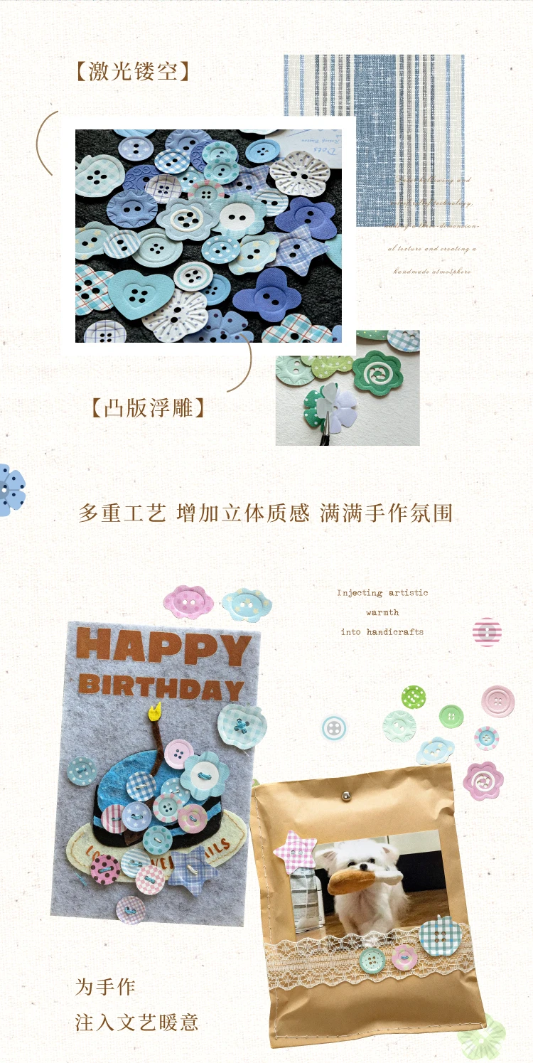JIANQI 50 Stück Button-Sammler, Kraftpapiermaterial, dekorative Aufkleber, Tagebuch-Album, Scrapbooking-Material, Junk-Journal-Zubehör – Detail 4
