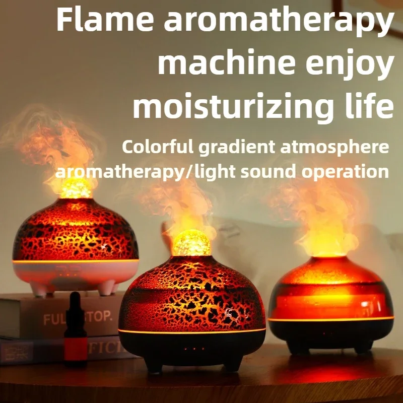 

Красочная машина для ароматерапии с имитацией пламени, ультразвуковой диффузор эфирного масла, настольный увлажнитель трещин, USB