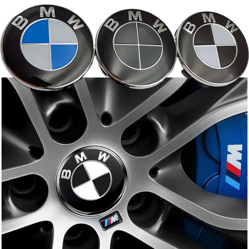 4 Pcs ABS 68mm Car Wheel Center Caps - Hub Cover Emblem, Suitable for BMW Models (E36 E39 E46  E60 E90 F10 F30 G01 G20 G21 F30)