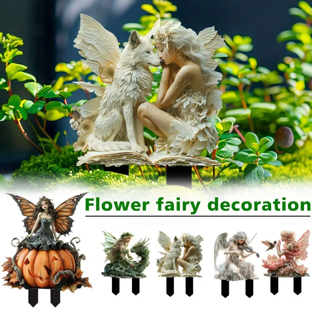 Bohemian Style Transparent Acrylic Flower Fairy Pot Acrylic Park Garden Ground Garden Elf Plug Decoration Decoration Fairy G2P6