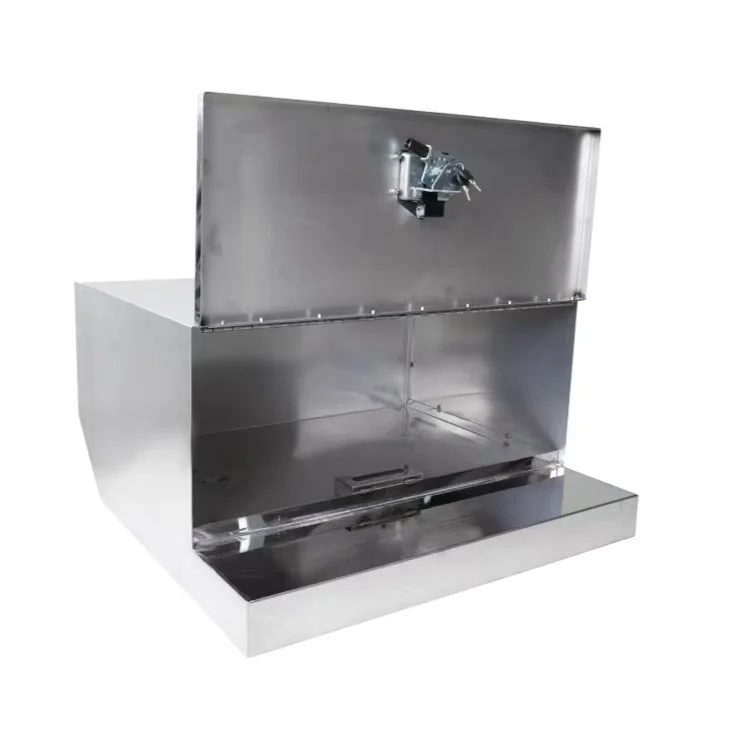 Truck Tool Box, Heavy Duty Stainless Steel Polished Plate Step Tool Box, Entry Box for Peterbilt 378 379 389, 76.8 x 40.6 x 75cm