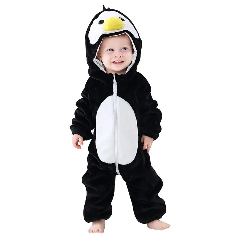 Baby cosplay animal climbing suit cartoon flannel unisex baby jumpsuit unicorn rabbit dinosaur pajamas pure cotton baby unisex b view 6