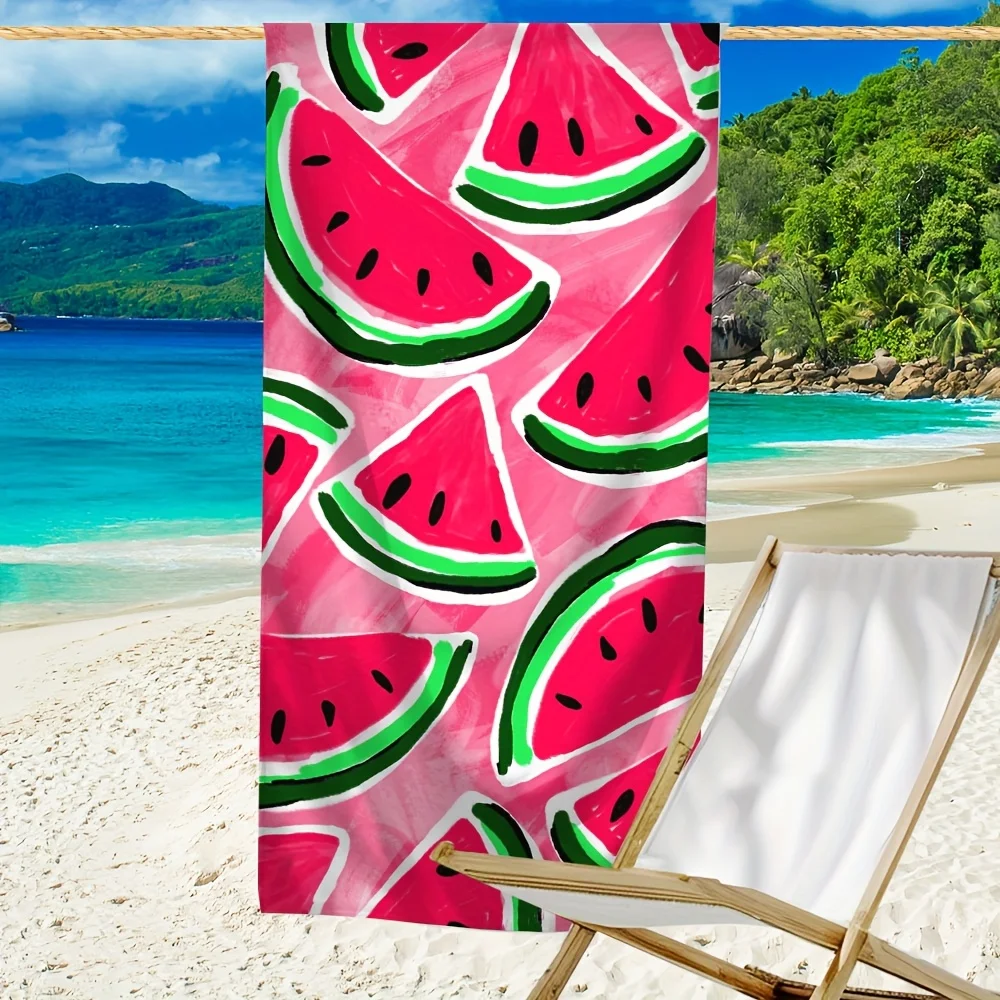 Vibrant Watermelon Pattern Beach Towel Lightweight Quick-Dry Sandproof Microfiber Perfect for Travel Beach Poolside