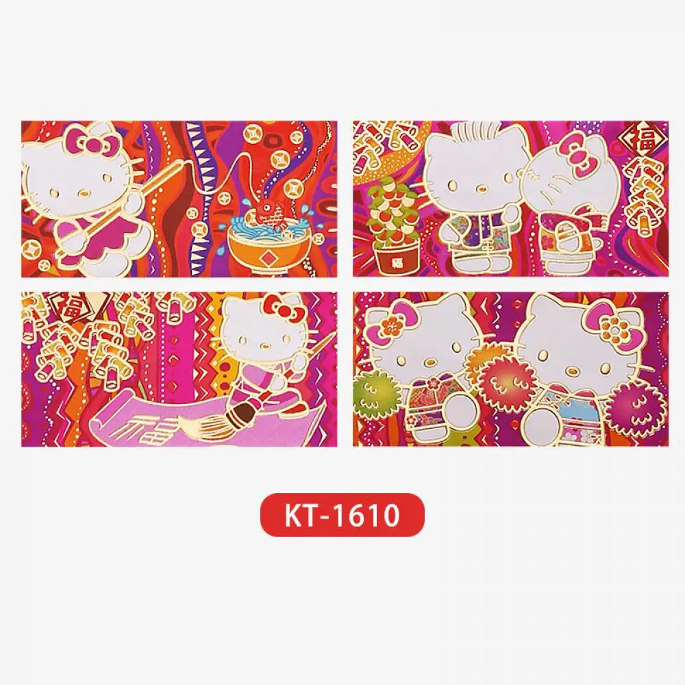 6Pcs Anime Hello Kitty 2025 Spring Festival Red Envelopes Cute Chinese New Year Lucky Money Bag Red Packets Kids Student Gifts