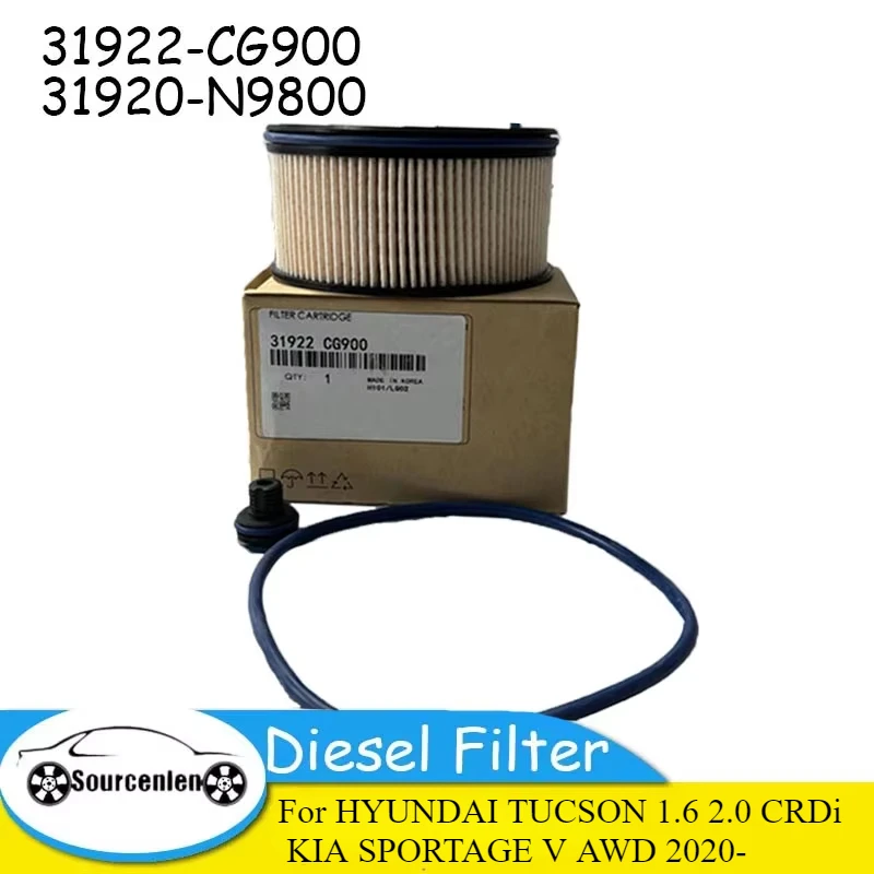 

31922-CG900 31920-N9800 Car Accsesories Diesel Filter For HYUNDAI TUCSON 1.6 2.0 CRDi KIA SPORTAGE V AWD 2020- Fuel Filter