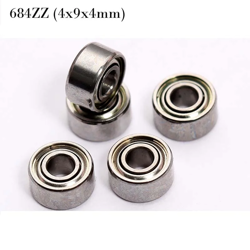 (10 PCS) 684ZZ (4x9x4mm) Metal Shielded Ball Bearing Bearings 684z 4*9*4