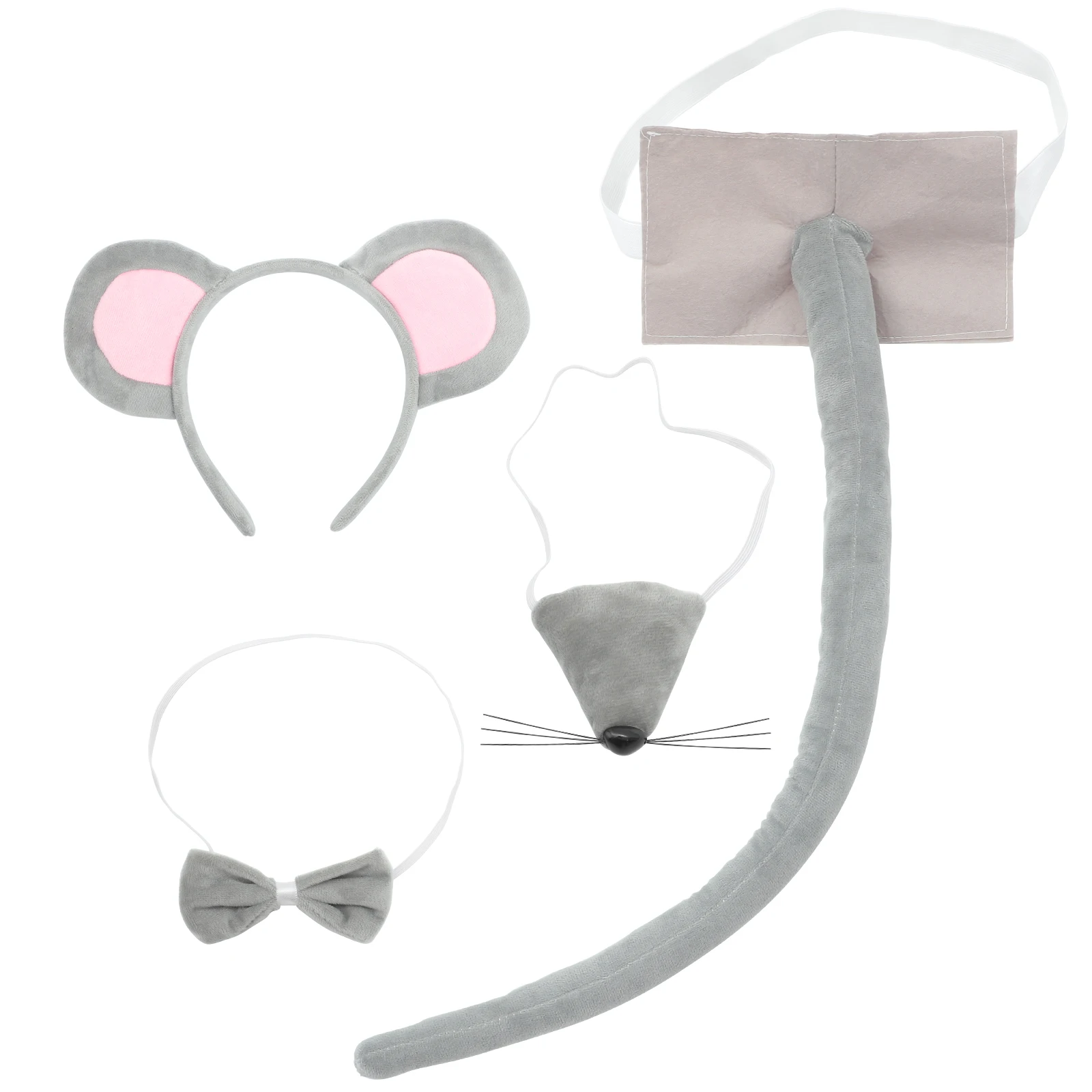 ชุดคอสตูมสัตว์สำหรับเด็กและผู้ใหญ่ ประกอบด้วยที่คาดผมหูหนู หาง โบว์ไท อุปกรณ์เสริมชุดแฟนซี สำหรับฮาโลวีนและคอสเพลย์