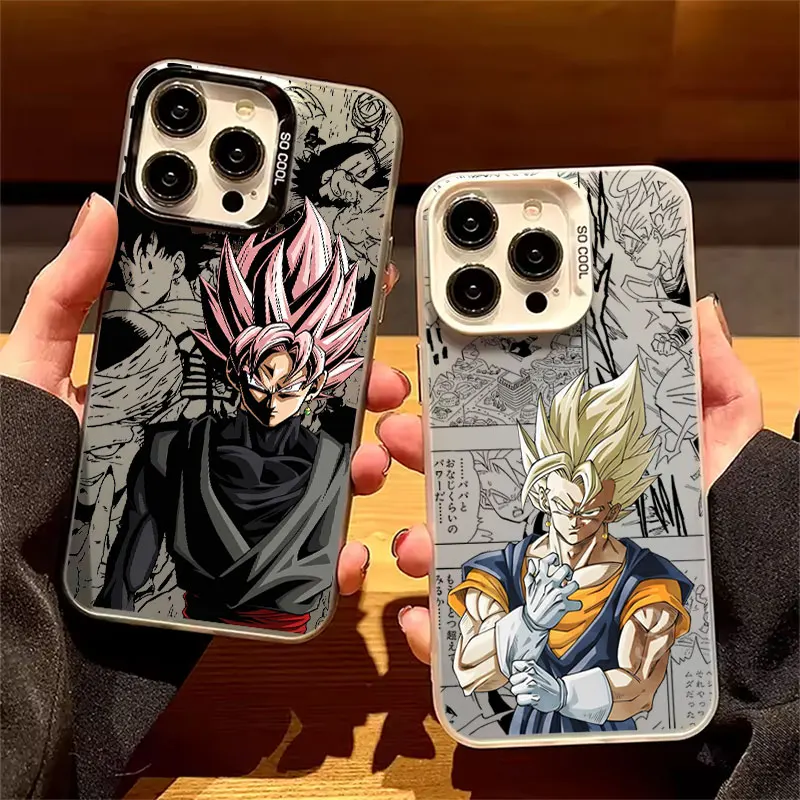 Funda para Teléfono Apple iPhone 17 Air 16E 15 14 Plus 13 12 11 Pro Max Mini, Diseño D-Dragon B-Ball Z Goku Vegeta
