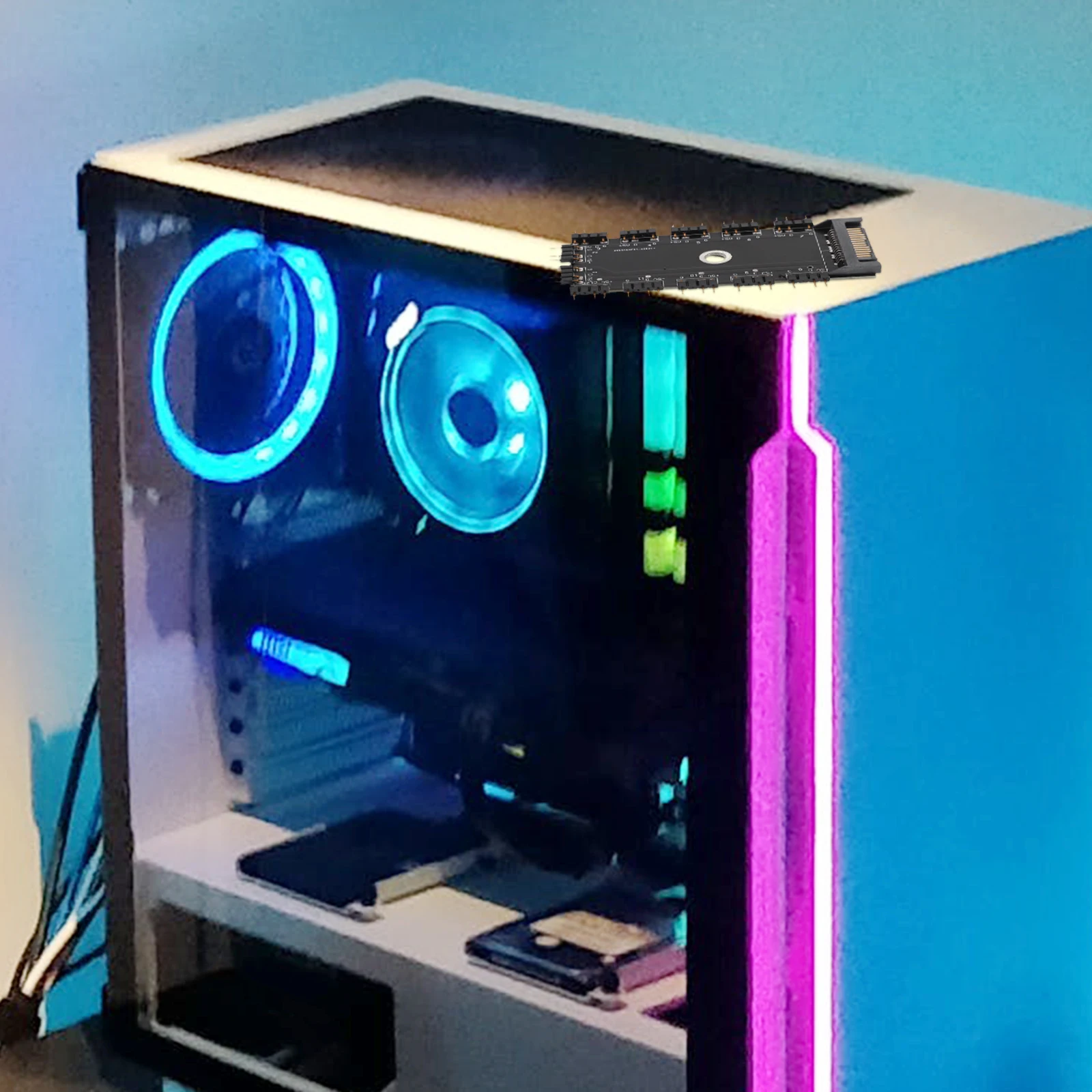 

rgb pc cables argb hub professional rgb fan hub multi-use fan hub controller portable rgb hub rgb supply
