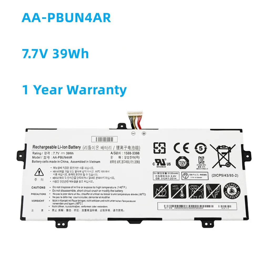 

New AA-PBUN4AR 7.7V 39Wh/5065mAh Laptop Battery For Samsung NP900X5L 940X3L NT900X5P NT900X5L NT900X5M NP940X3LK01US Series Note