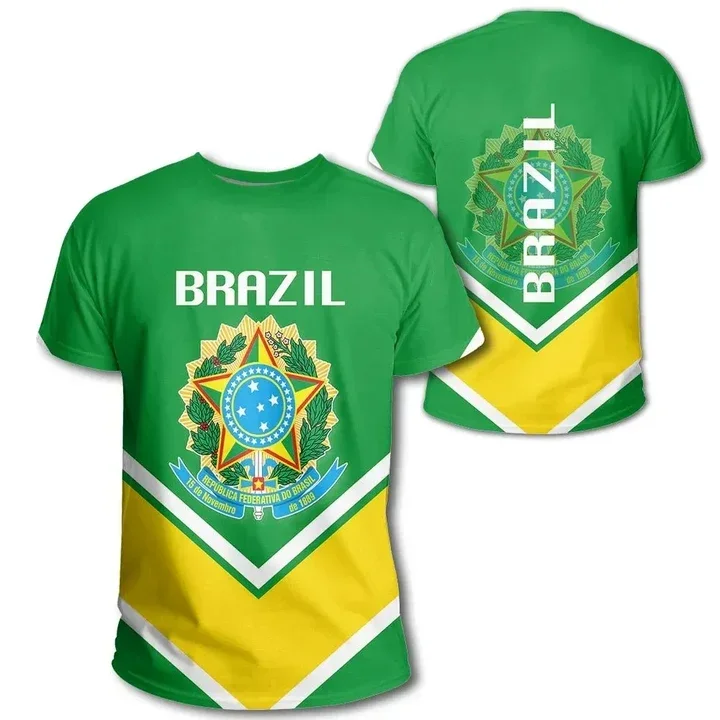 2024 Brazil Men's Shirt 3D Brazil Selected T-shirt Round neck Football Team T-shirt Casual Jersey Street Men Clothing