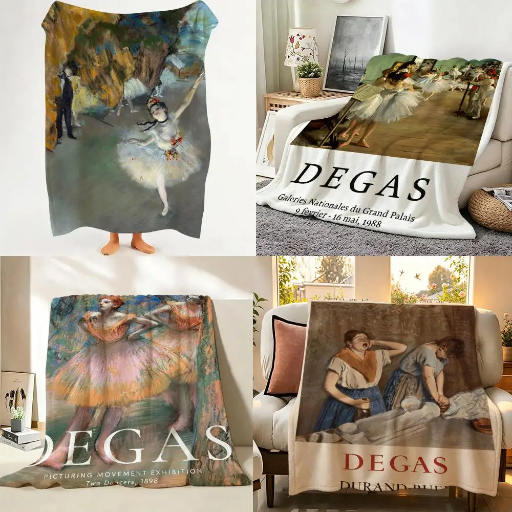 Artist Classic E-Edgar Degas Throw Flannel Throw Blanket Suitable warm for Sofa、Living Room、Bedroom soft