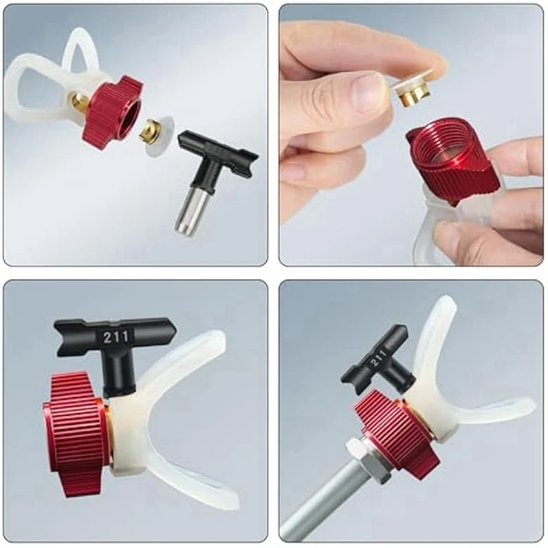 Punte per vernice per spruzzatore Airless ugelli per punta dello spruzzatore reversibili asta di prolunga Airless con protezioni per ugelli e filtri per spruzzatore