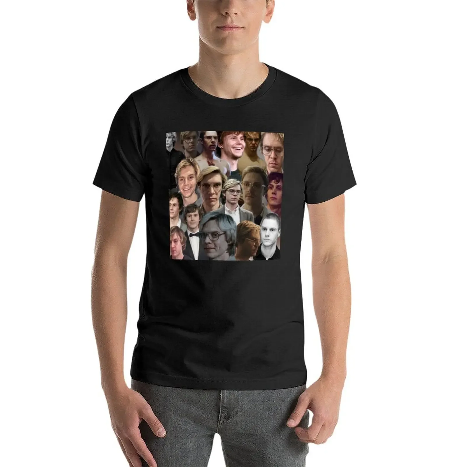 Evan peters photo collage t-shirt di alta qualità maglietta anime vintage magliette anime camicetta camicia da allenamento da uomo