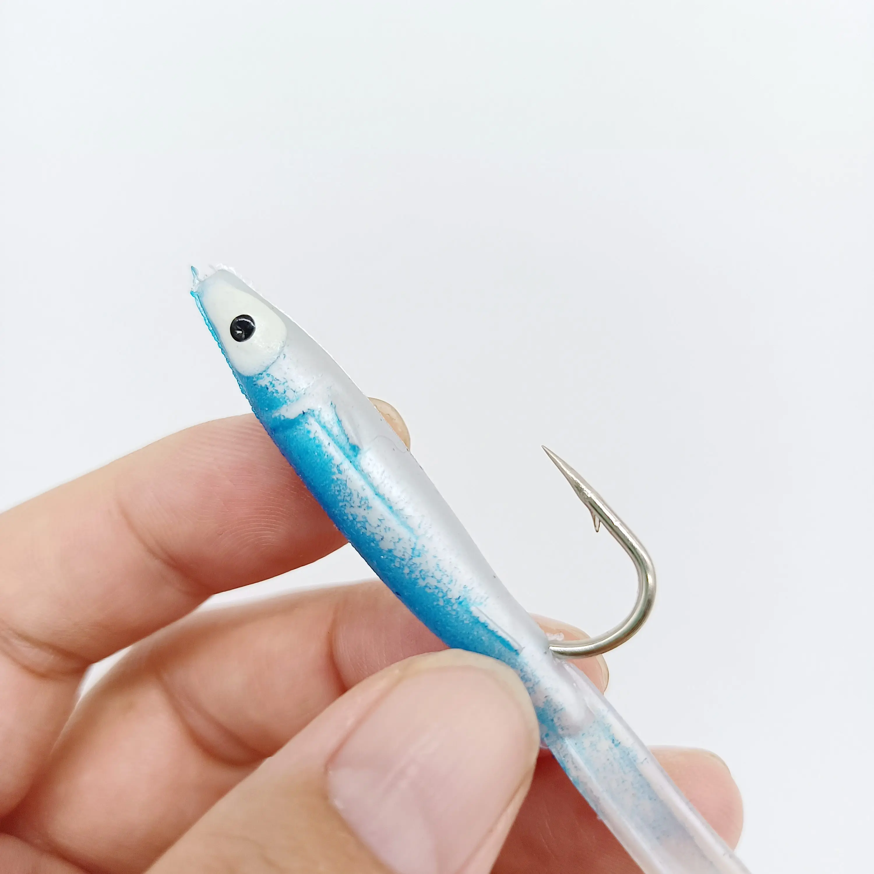 DUODUOYU 5PCS 장어 부드러운 플라스틱 낚시 미끼 2.6g/80mm 작은 바닷물 Isca 인공 크랭크베이트 소프트 낚시 태클