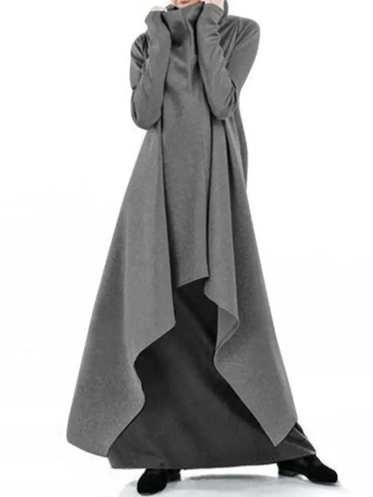 Dames asymmetrische hoodie sweatshirts herfst winter vrouwelijke effen X-lange jassen