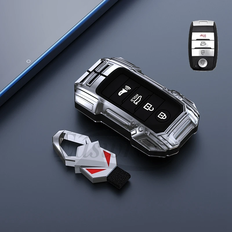 Car Zinc Alloy Silicone Key Case Cover Holder Buckle For KIA Cadenza K9 K7 K-04 Sorento K900 KX3 KX5 K3S RIO Ceed Cerato Shell