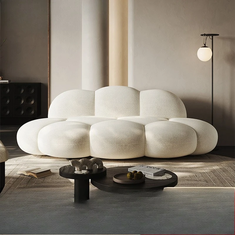 

Cloud sofa cream wind special-shaped sofa living room modern and simple