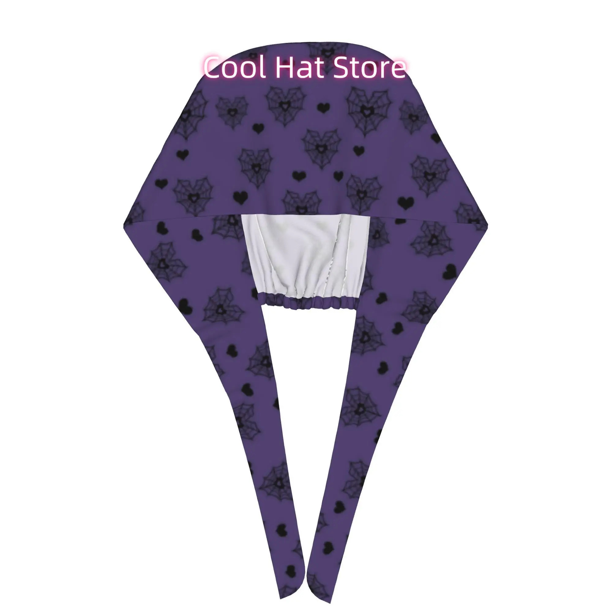 1pc Trendy Mexico Christmas Gift Work Cap | Purple Spider Web Heart Print Hat, Gothic Halloween Party Fashion Accessory, Cozy Sp