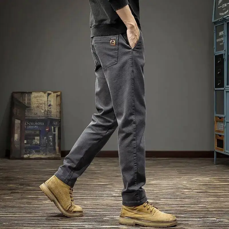 

Spring Summer Trendy Men S Casual American Slim Straight Trousers Korean Solid Color Versatile Business Pants