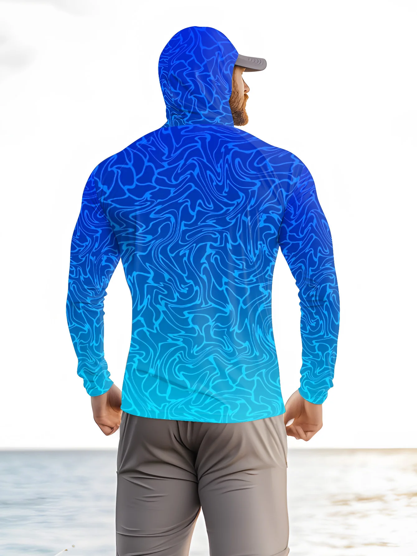 Men's Hooded Fishing Clothing with UV Protection Suitable for Hiking Comfortable and Breathable Fishing Attire image 3