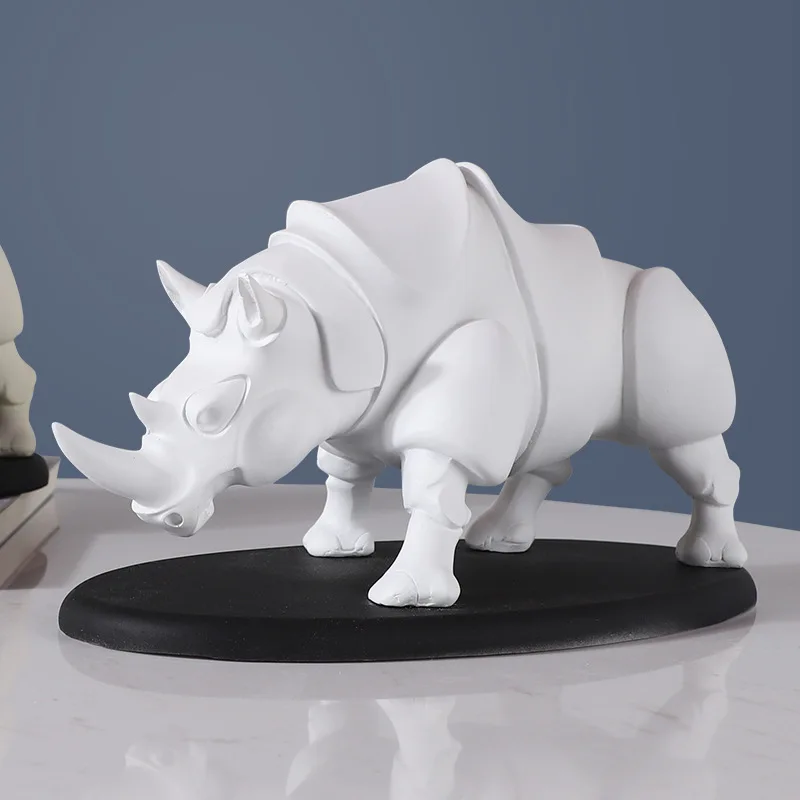 Nordic style rhino home decoration ornaments, creative living room TV cabinet personalized knick-knacks