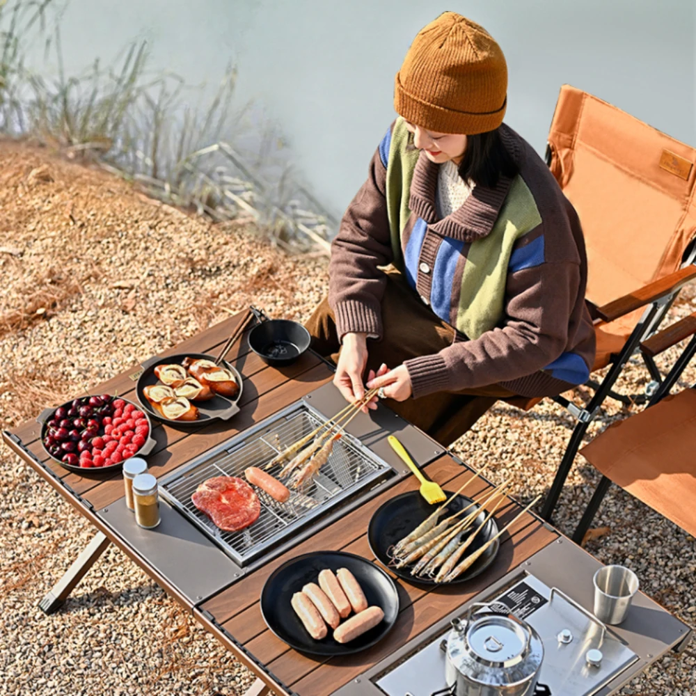 IGT Camping Table Outdoor Folding Table Garden Picnic BBQ Portable Lightweight Table Mesa Camping Plegables Camping Equipment