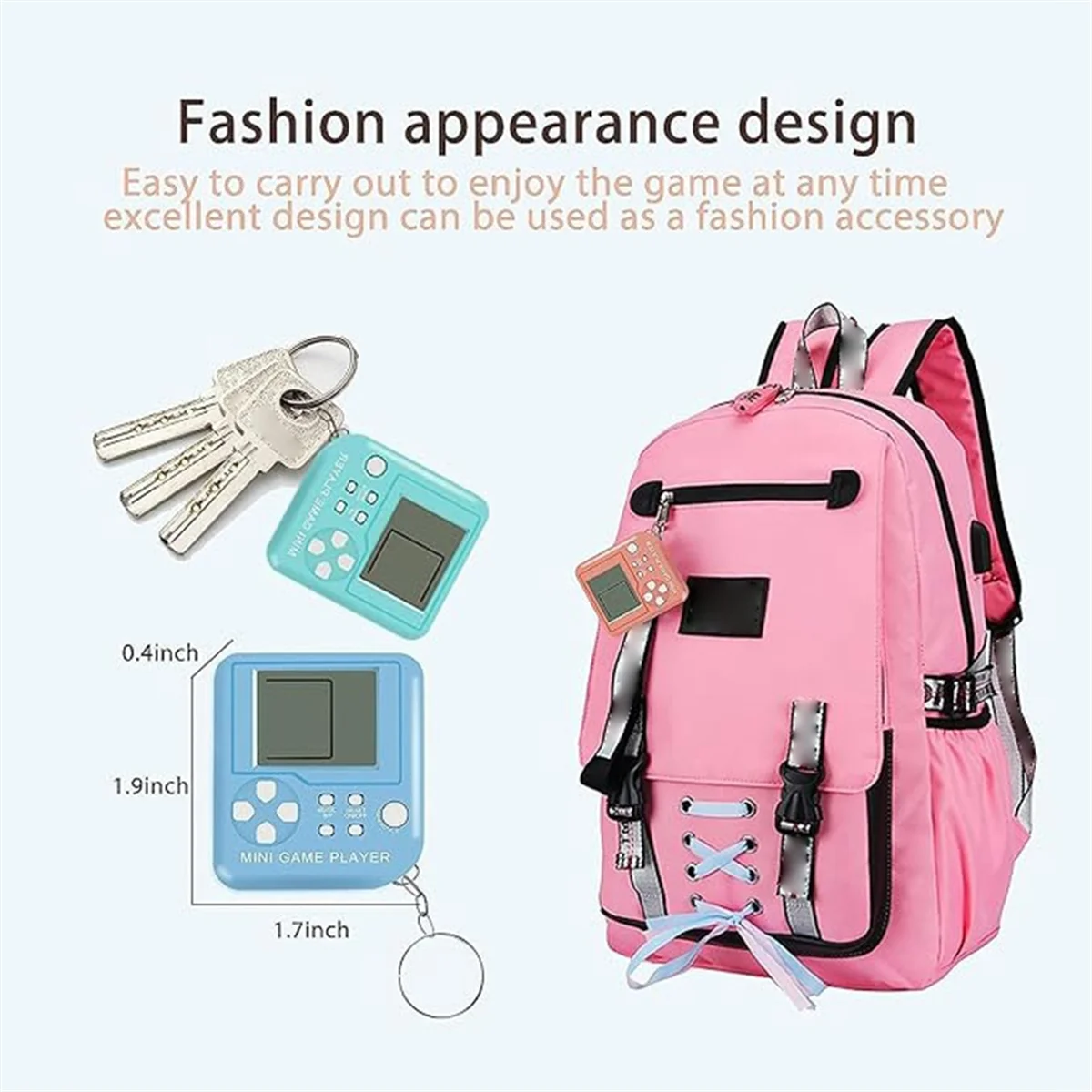 BFYL-12Pcs Party Favors Keychains for Kids Video Game Keychains for Backpack Birthday School Party Favor Supplies Key Chains