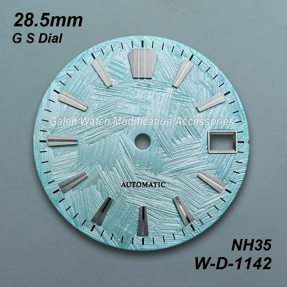 28.5 مللي متر G S شعار فرشاة الطلب لحركة NH35/NH36/4R/7S لا مضيئة ساعة عالية الجودة تعديل الملحقات #4