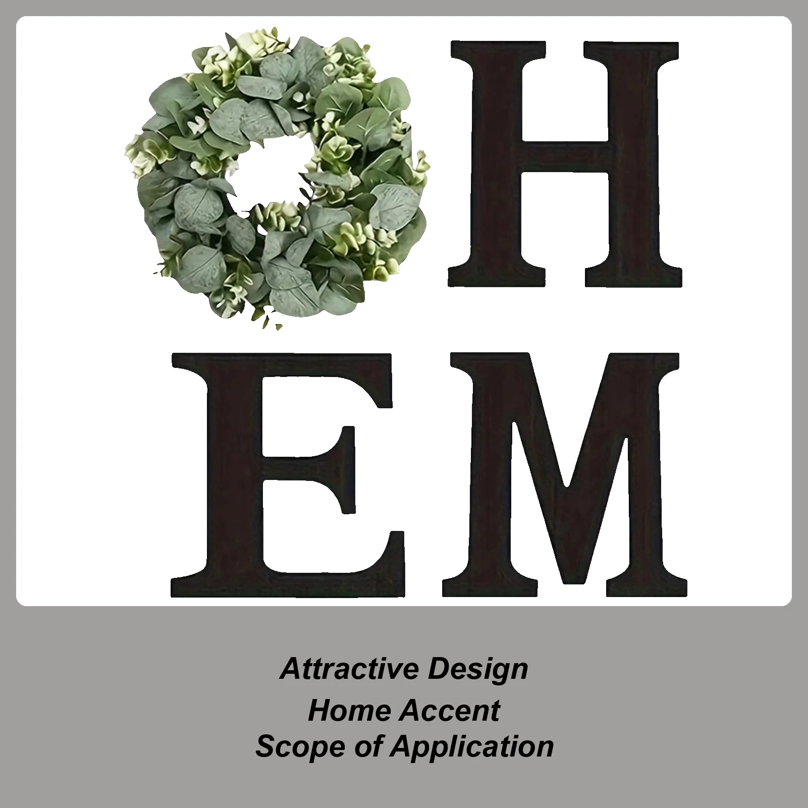 

Домашний декор, таблички, деревянные буквы, деревенский декор с венок из искусственного эвкалипта для кухни, гостиной, праздничной вечеринки, прихожей