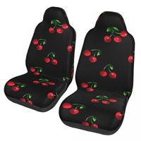 Black Sweet Cherry Pattern 2 Front Car Seat Covers for Cars Auto SUV Universal Protector Accessories