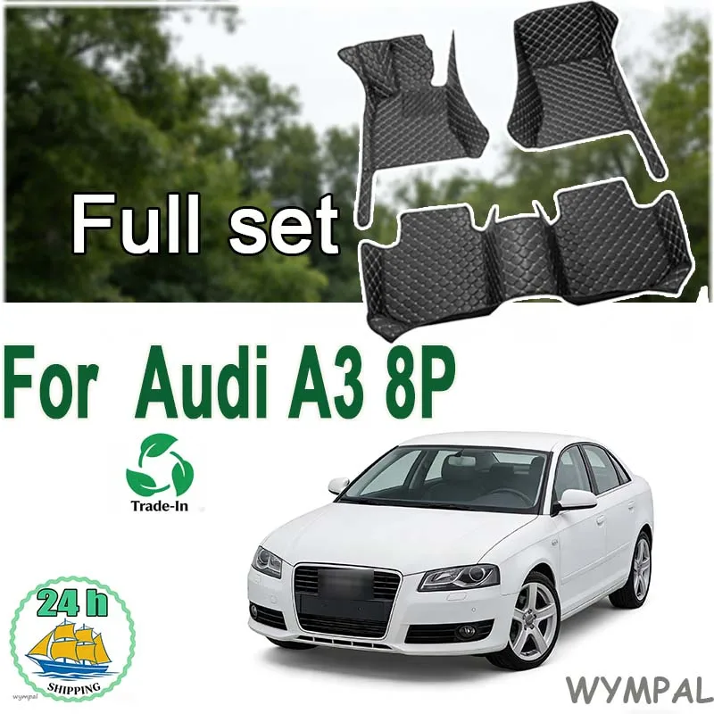 

Автомобильные коврики на заказ, автомобильные коврики для Audi A3 8P 2008 2009 2010, автомобильные роскошные кожаные коврики для мужчин и женщин, автомобильные коврики с полным покрытием