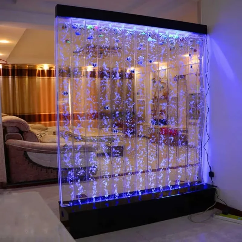 

Acrylic Water Curtain Wall LED Bubble Screen - Partition Background Wall Decor