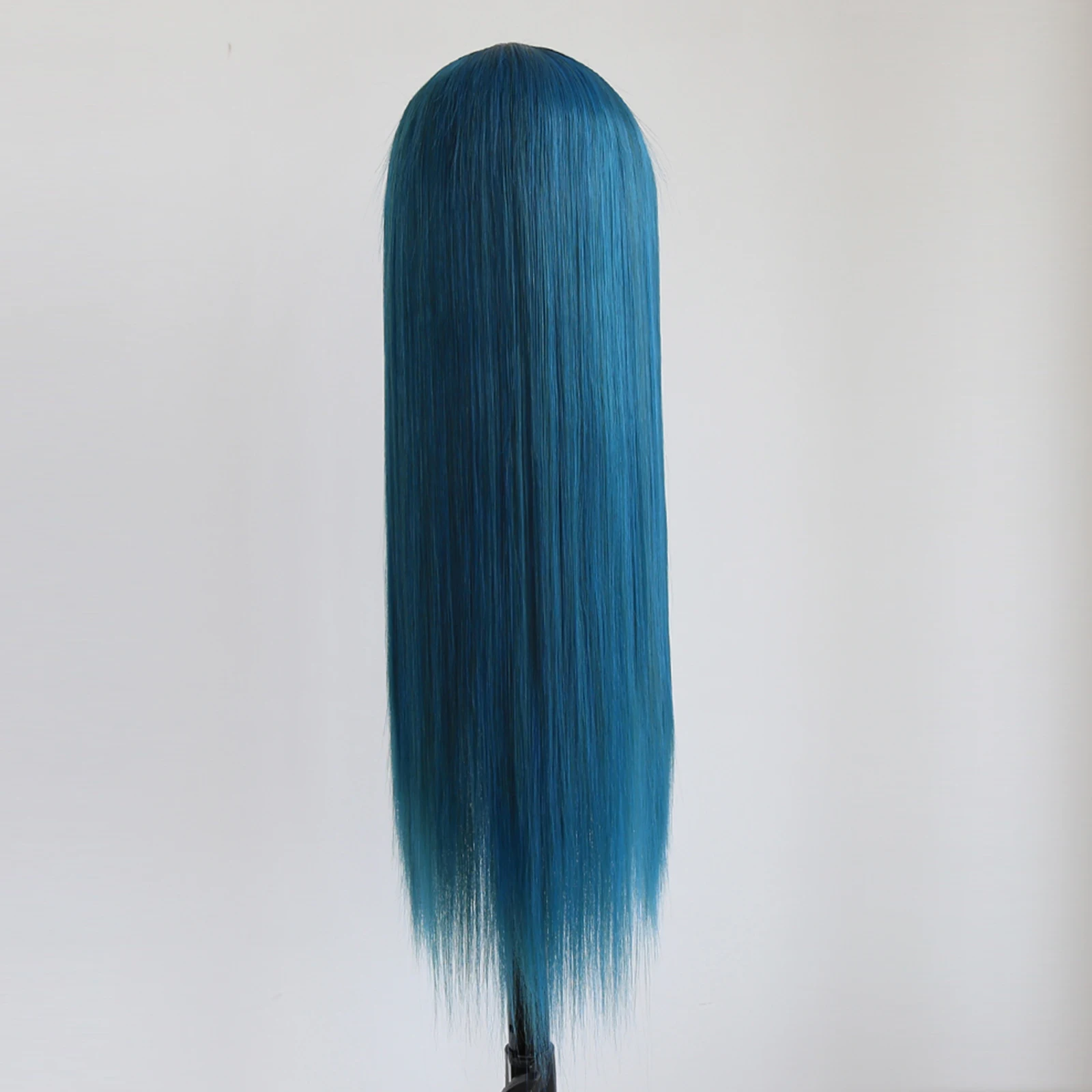 Thiswig Mix Blue and Green Ombre Synthetic Lace Front Wig for Fashion Women Long Straight Heat Resistant Fiber Daily Wear Wigs