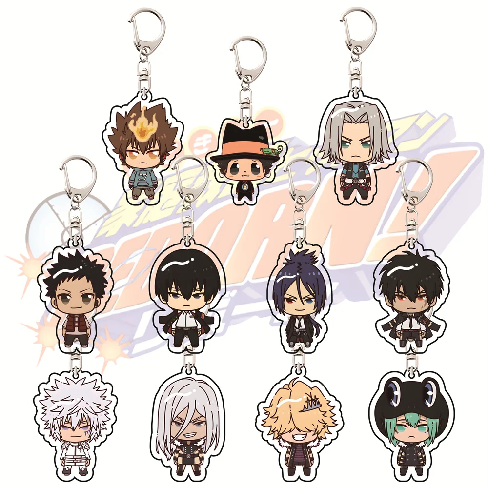 Reborn! Llaveros de acrílico de 6 cm de Katekyo Hitman Reborn, colgante para bolso de anime Chibi, mercancía coleccionable, regalo para fans