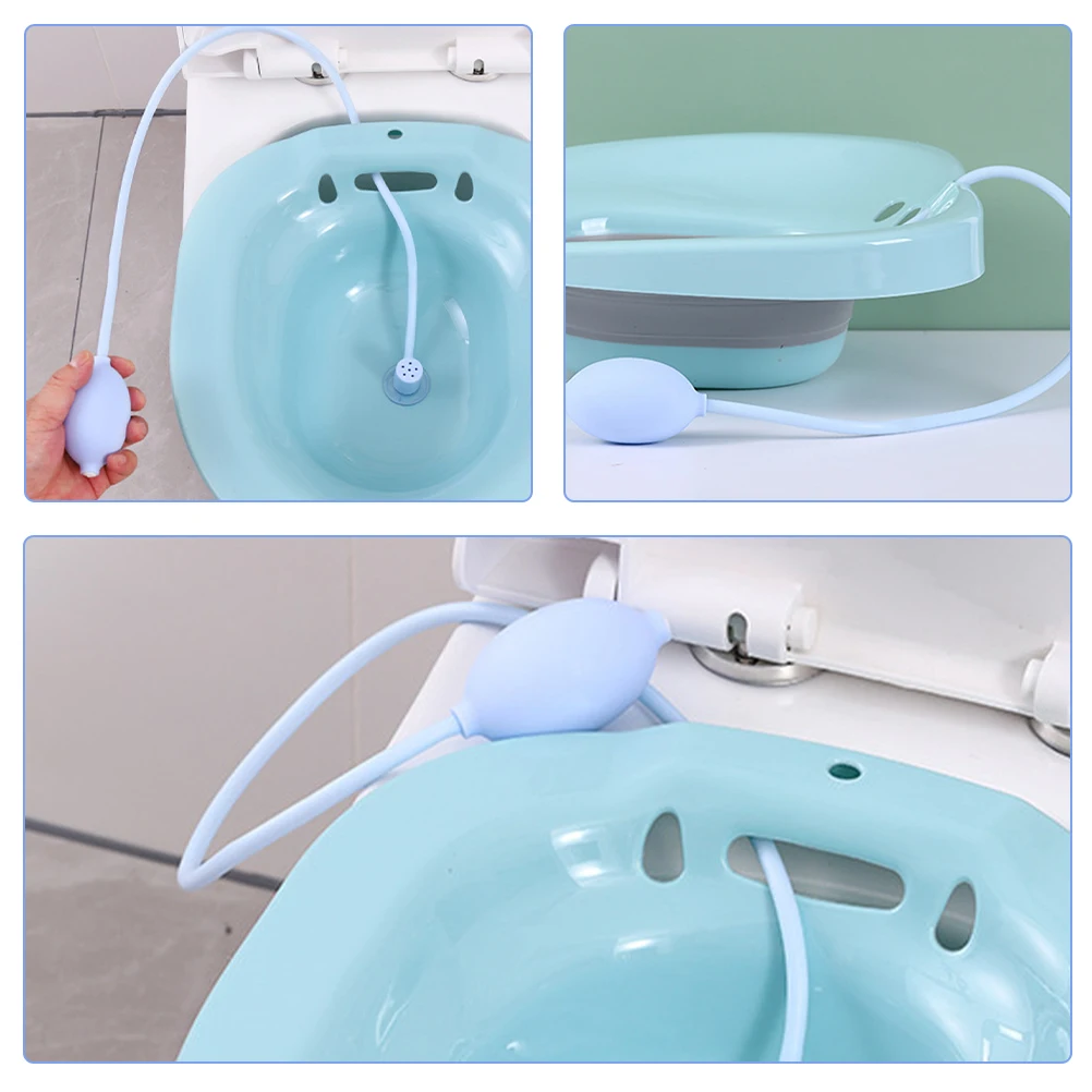 

2pcs Cleaner Private Parts Sitz Bath Basin Attachment Reusable Plastic Bidet Tube Women Flusher Irrigator