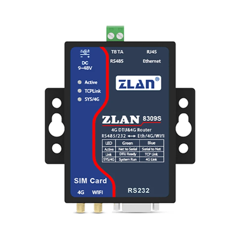 

Высокопроизводительная поддержка VPN/APN Функция маршрутизатора Функция шлюза Modbus RS232/485 до 4G/Wi-Fi ZLAN8309S