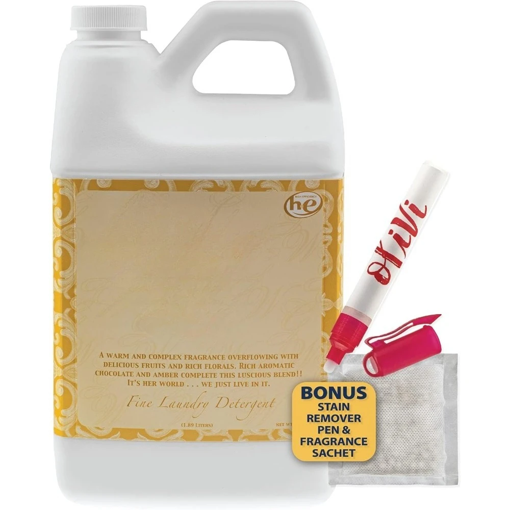 

Glamorous Wash Laundry Detergent Half Gallon with Stain Remover Pen Fresh Scent Sachet for Clothes Linen Delicate Fabrics