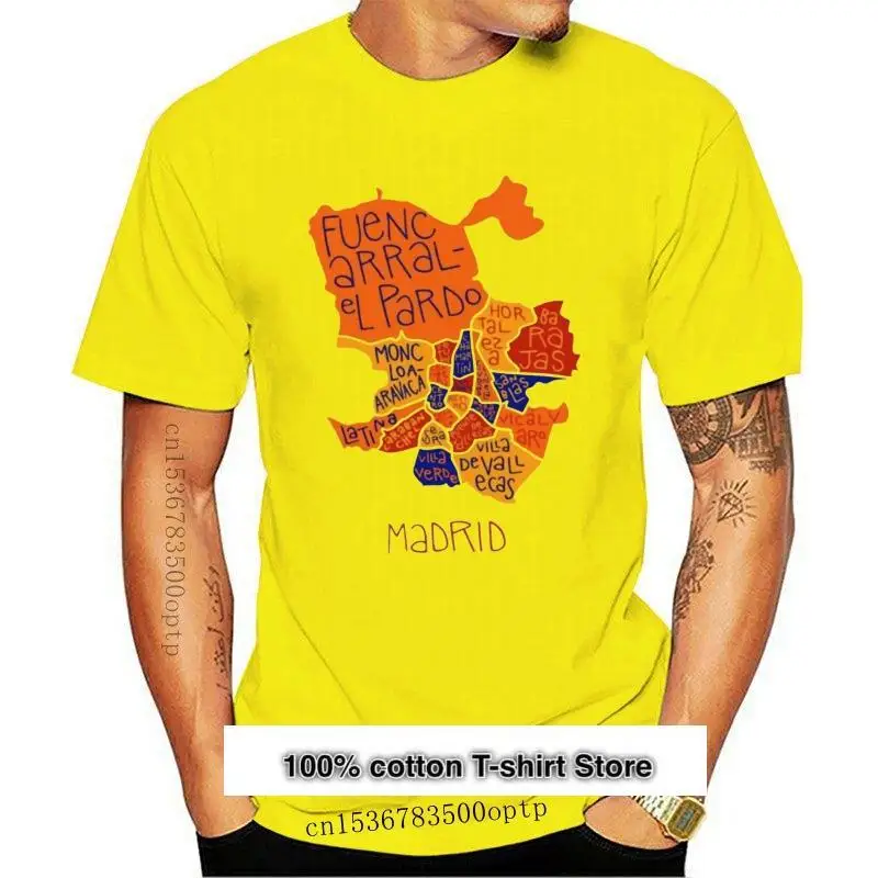 Camiseta de recuerdo con mapa de Madrid, España, Madrid, ilustraciones, 3 S-M-L-Xl, ropa de calle, nueva