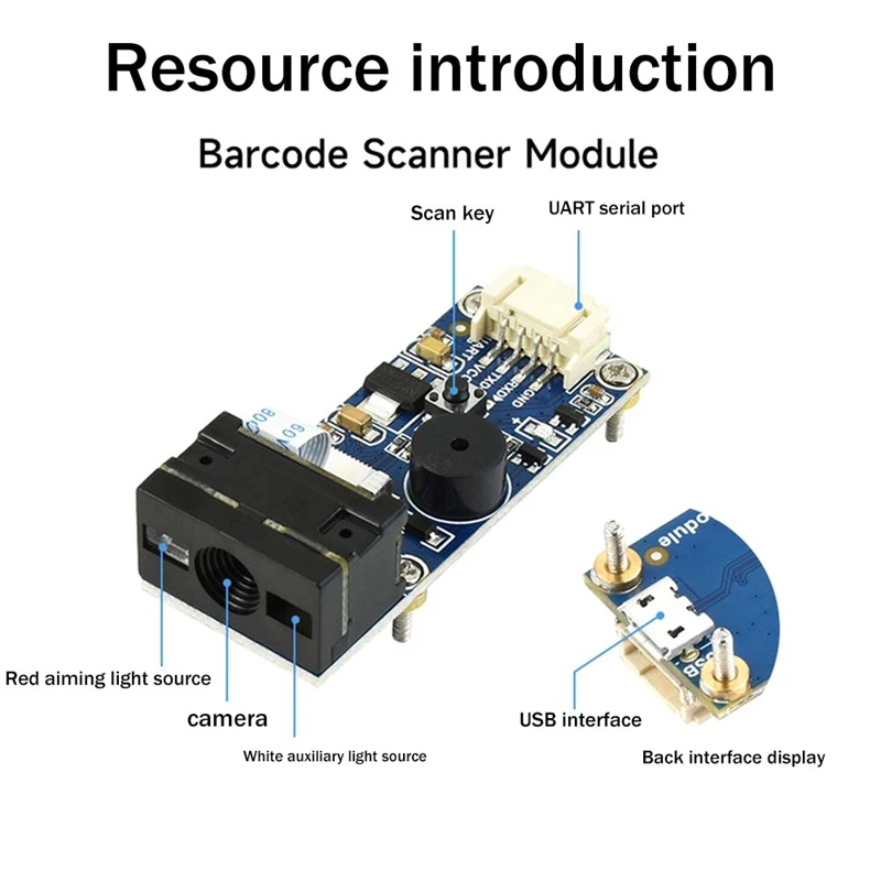 

Waveshare Barcode Scanner Module 2D Codes Scanner Module Two-Dimensional Scanning Module Barcode QR Code Reader