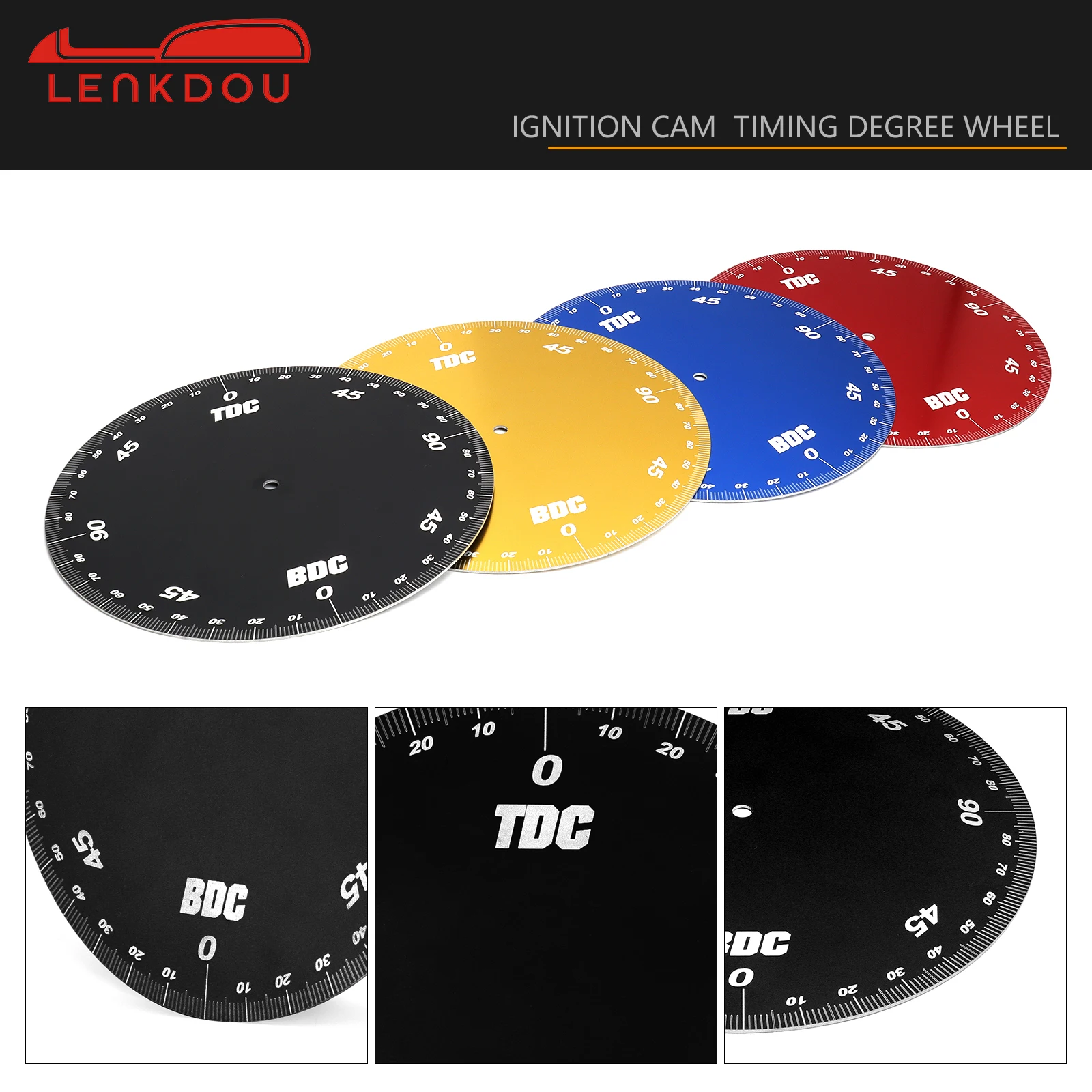 أداة توقيت المحرك عجلة درجة توقيت للألومنيوم السميك 0.052 بوصة مع القطر الخارجي 6 3/4 بوصة وفتحة مركزية 6 مم