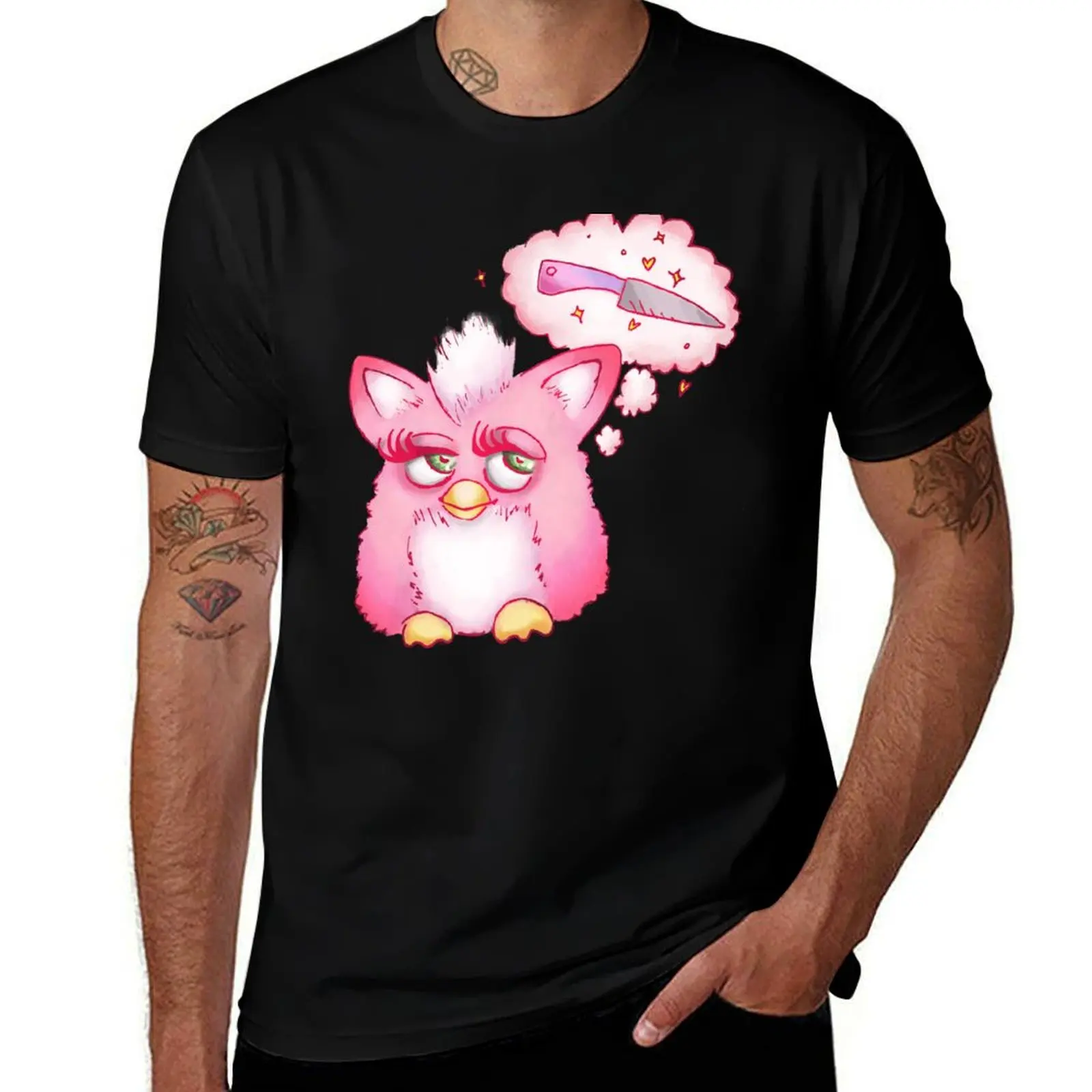 

Furby Thoughts T-Shirt cotton t shirts man 100% man t shirt luxury t shirts designer T-Shirt