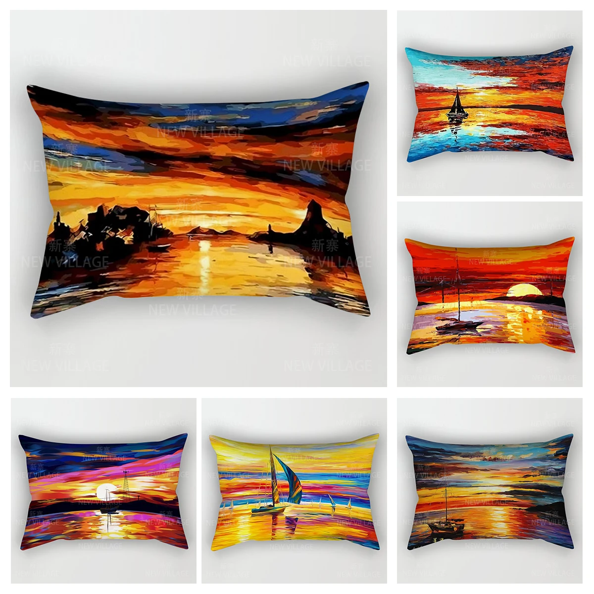 Home autumn decoration Oil painting style pillow cushion cover decorations throw pillow cover 30*50 pillowcase 30x50 40x60 50*70