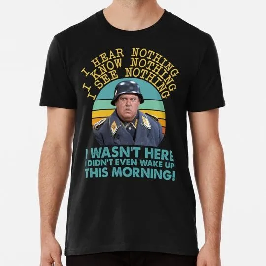 

Sgt Schultz Hogan's Heroes Retro Fashion Trendy Brand Large-sized Short-sleeved S To 4XL Casual Pure Cotton Printed T-shirt