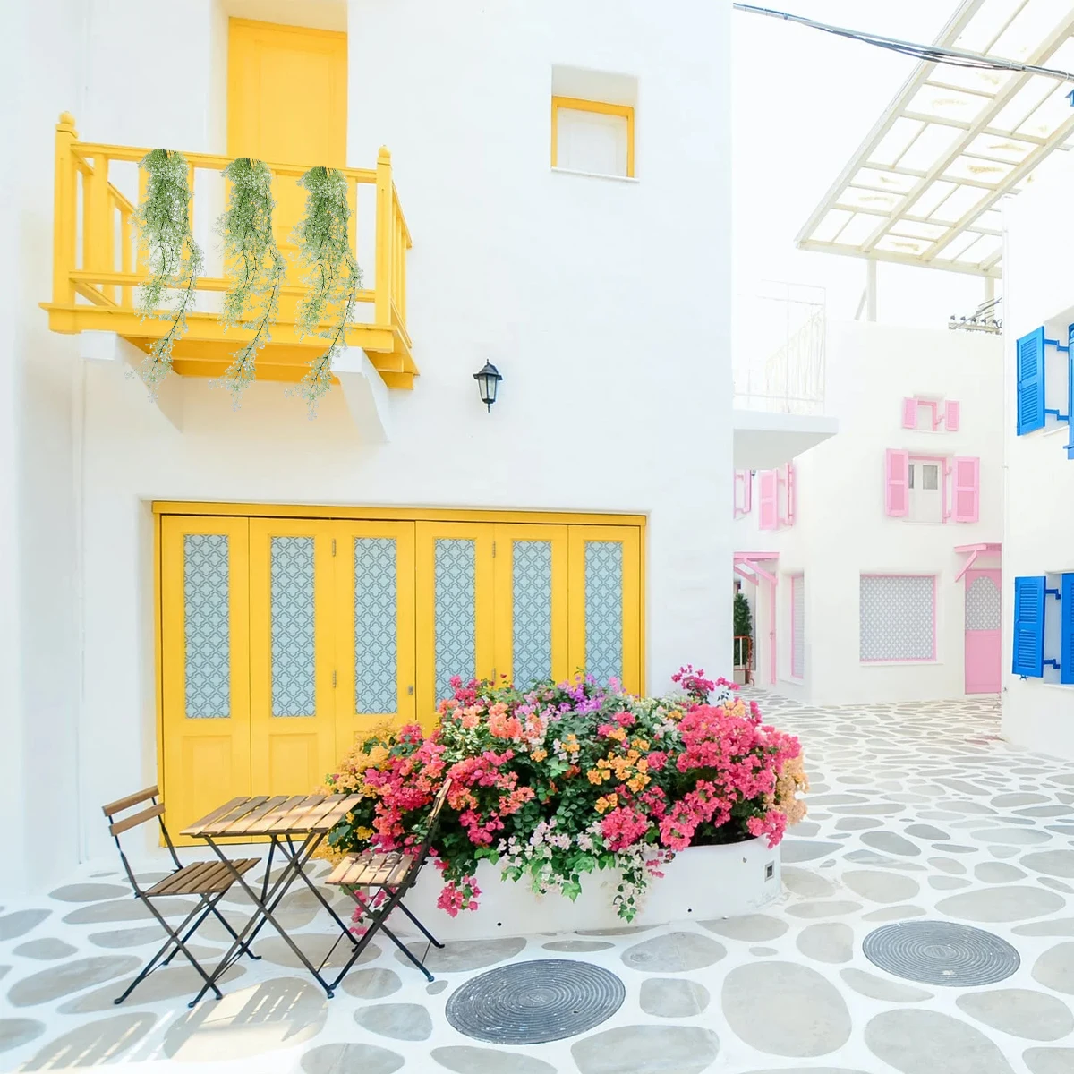 

Artificial Willow Rattan Hanging Plant Green Purple Foliage Fake Flower Decor For Home Wall Indoor Garden Plastic Flowers Vivid