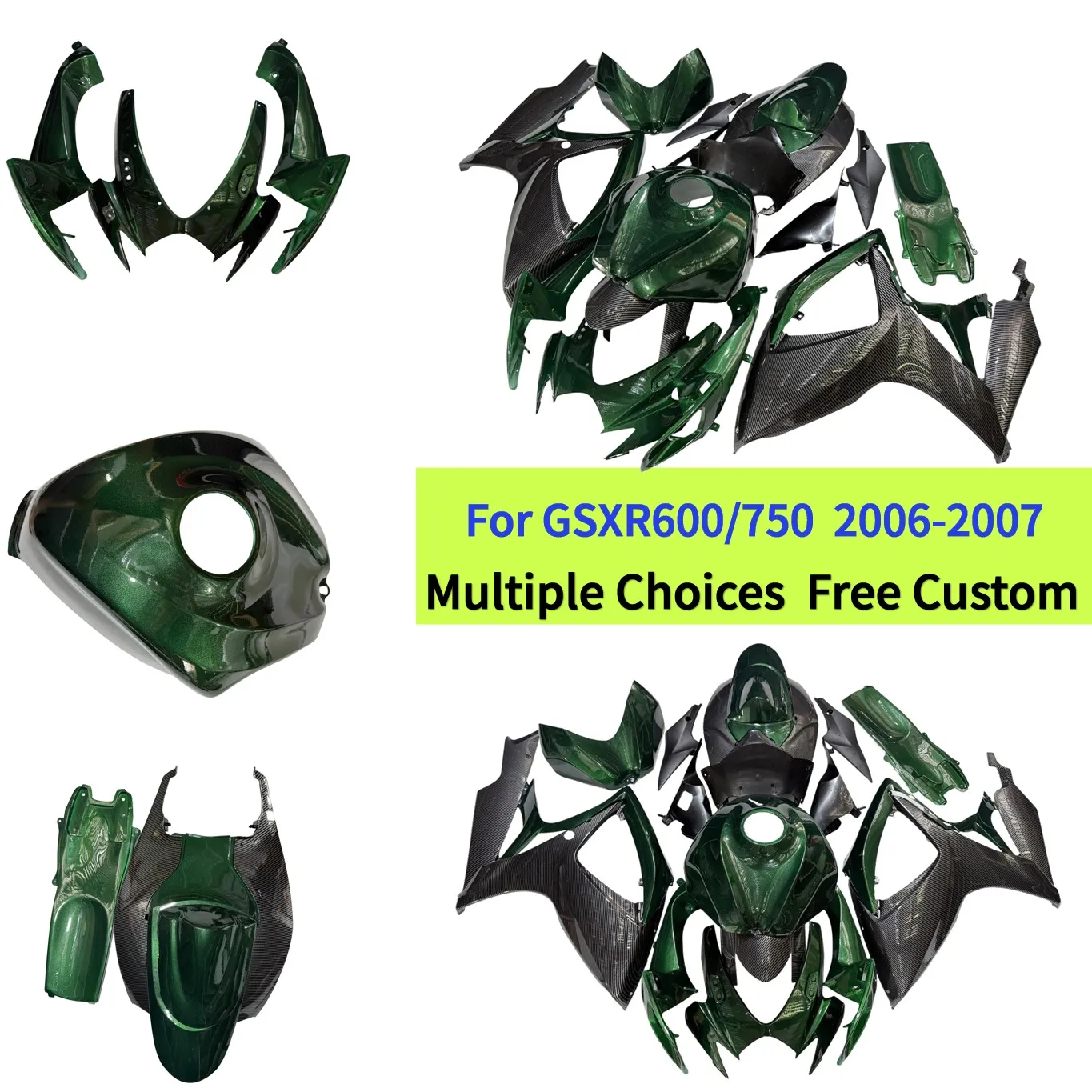 Carbon Fiber Look Fairing Kit For Suzuki GSXR 600 750 K6 2006-2007 ABS Plastic Motorcycle Bodywork Cowlings