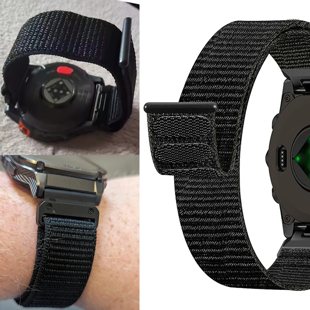 Nylon QuickFit 22mm 26mm Sports Band:Compatible With For Garmin Fenix 8 7 6 Series/Forerunner/Epix/Tactix/Enduro 3/Quatix Models