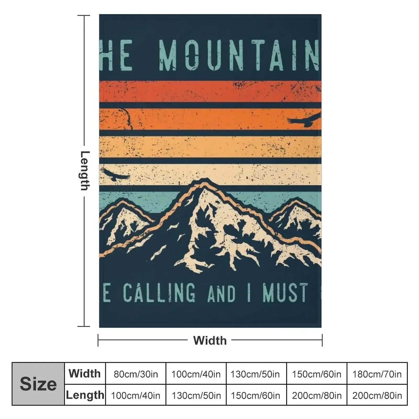Mountains are Calling and I Must Go Throw Blanket couch cozy soft plush fuzzy picnic outdoor blanket