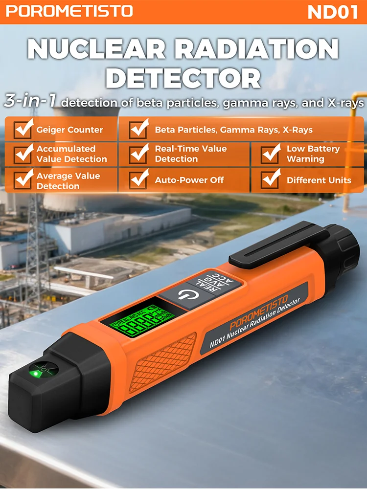 Stylo portatif de détecteur de rayonnement nucléaire ND01 avec alarme sonore/lumière dosimètre de compteur Geiger pour les tests de rayons X/β-ray/rayons Y
