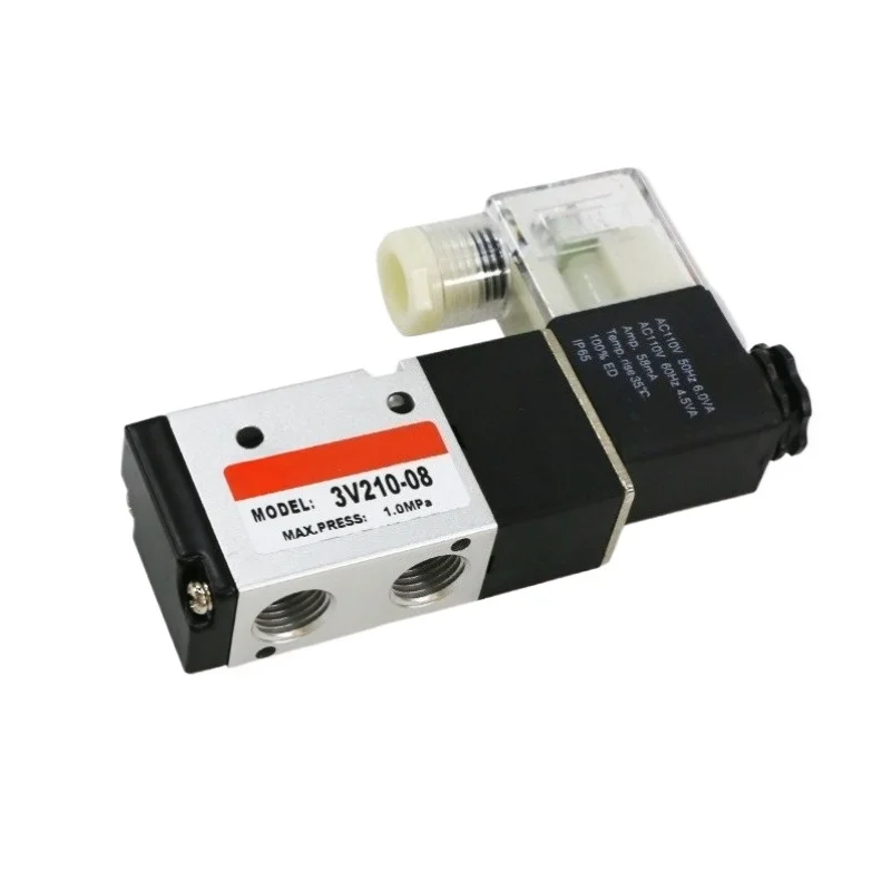 For 3V Solenoid Valve, Three-position Two-way 24/220V Coil 110-06/210 -08 Pneumatic Directional Valve